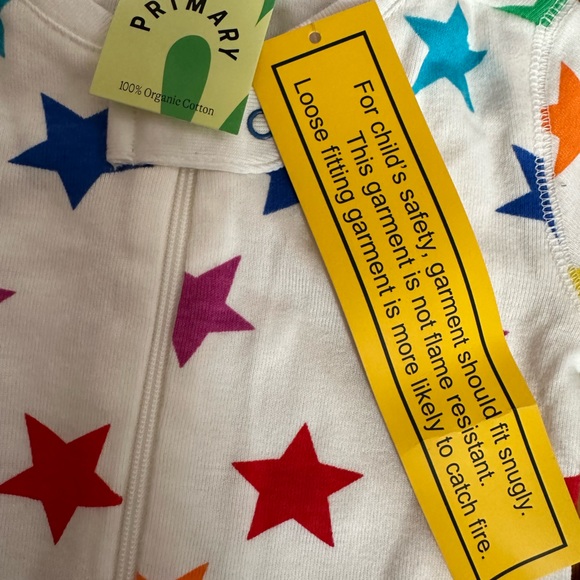 NWT Primary Baby organic zip romper in bright rainbow stars - Picture 8 of 11